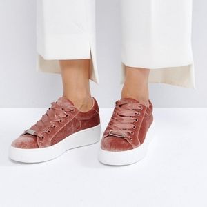 Steve Madden Pink Bertie Blush Velvet Sneakers